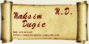 Maksim Dugić vizit kartica